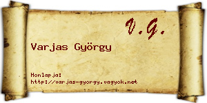 Varjas György névjegykártya